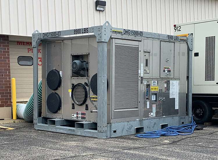 Heavy-duty industrial generator rental for commercial and construction sites.