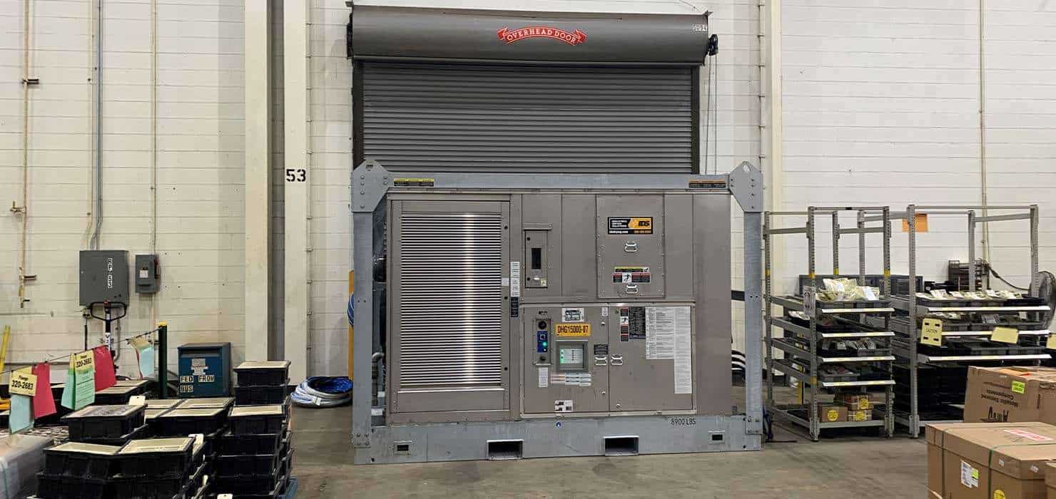 Industrial storage and rental warehouse space at REIC Rentals in a commercial facility setting.