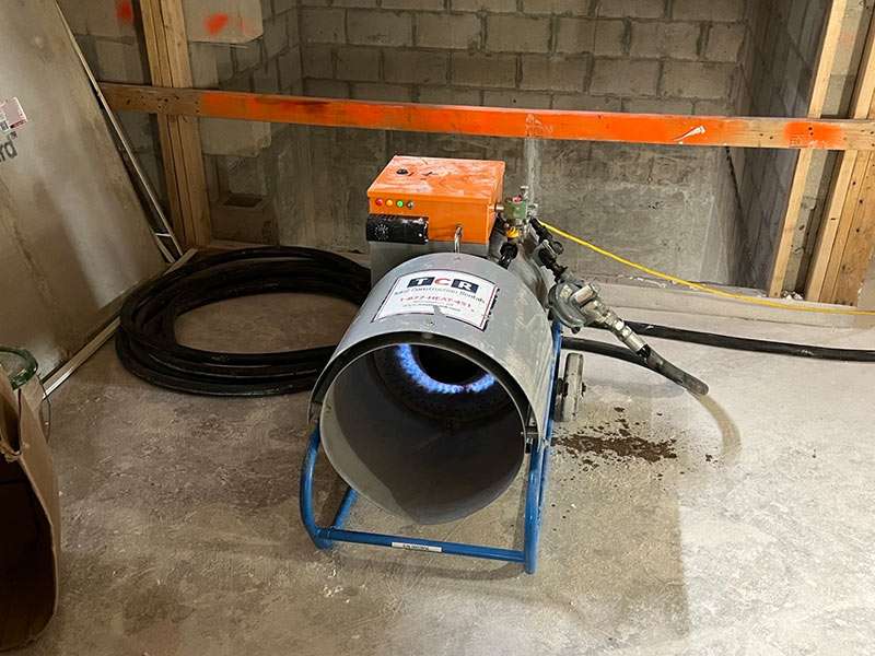 Heavy-duty pipe welding equipment installed at a construction site for rental purposes.
