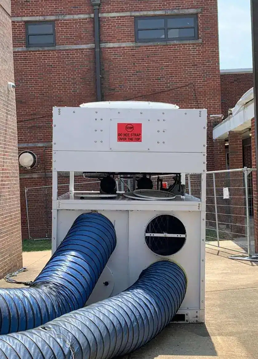 Industrial HVAC unit outdoor air conditioning system for commercial properties.