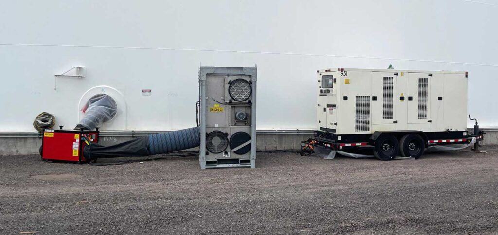 Industrial cooling equipment setup for REIC Rentals thermal solutions.