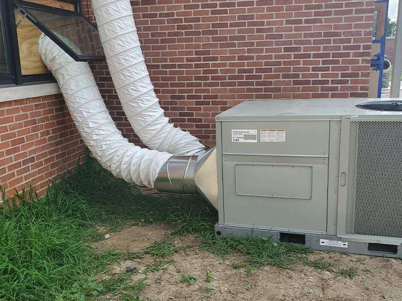 - Flexible HVAC ductwork for rental property ventilation systems.