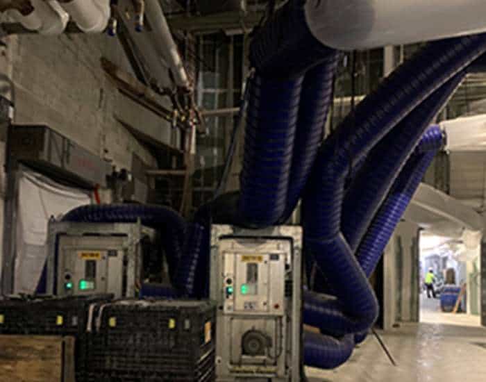 1. Industrial HVAC ventilation ducts in building construction, commercial HVAC systems.