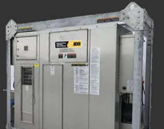 High-voltage electrical switchgear at REIC Rentals facility for industrial use.
