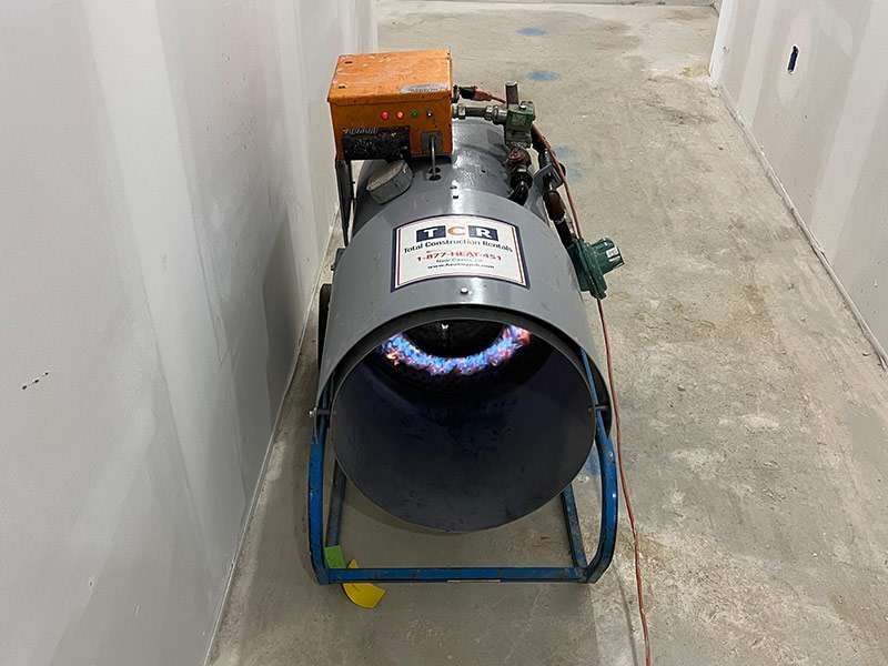 Industrial water heater or boiler for construction site heating or plumbing systems.