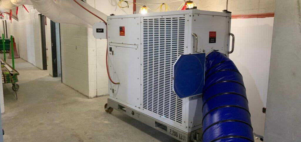 Industrial rental equipment at REIC Rentals facility.