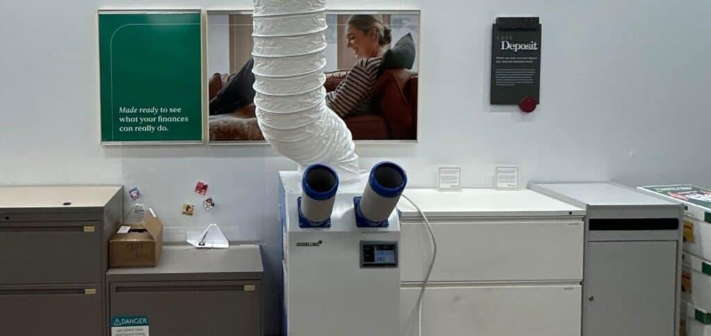 Industrial ventilation system at REIC Rentals, ensuring safety and air quality in commercial spaces.