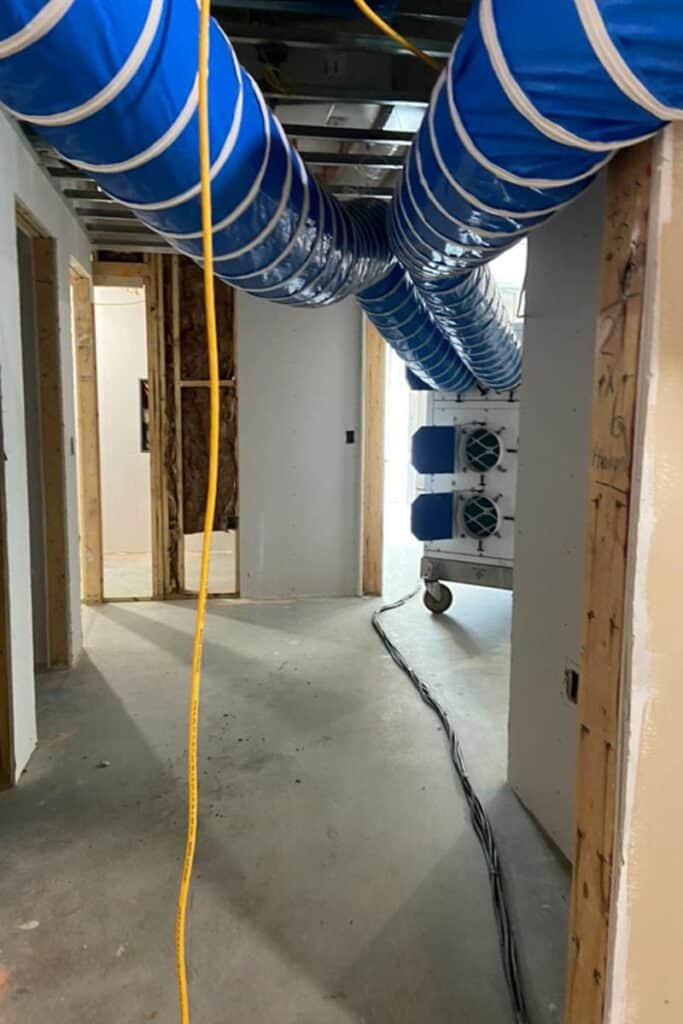 High-quality HVAC ductwork installation in a new residential construction project.