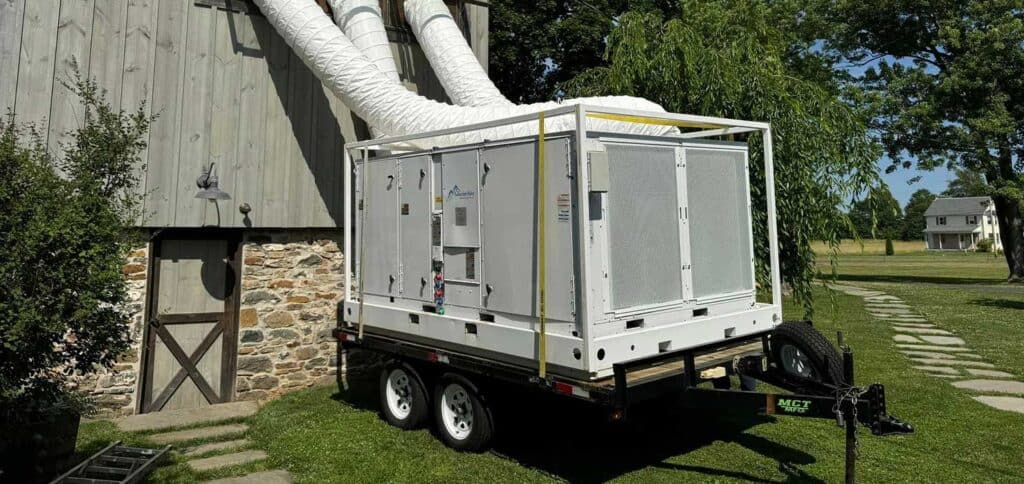 Portable HVAC unit for rental at REIC Rentals, ideal for construction sites and events.
