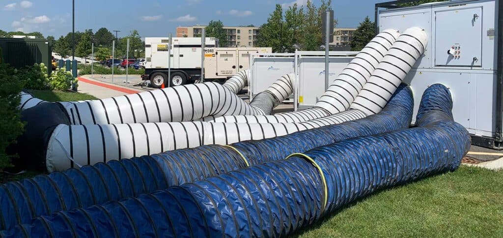 Flexible HVAC ducting for rental property ventilation systems at REIC Rentals.