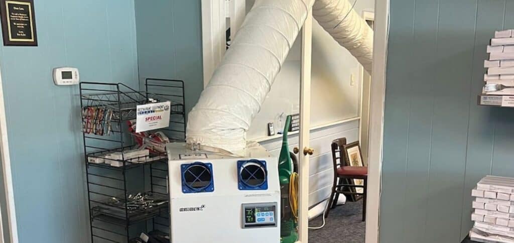 Portable HVAC unit for rental property air conditioning and ventilation solutions.