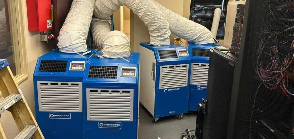 1. Industrial cooling units for commercial refrigeration systems at REIC Rentals.