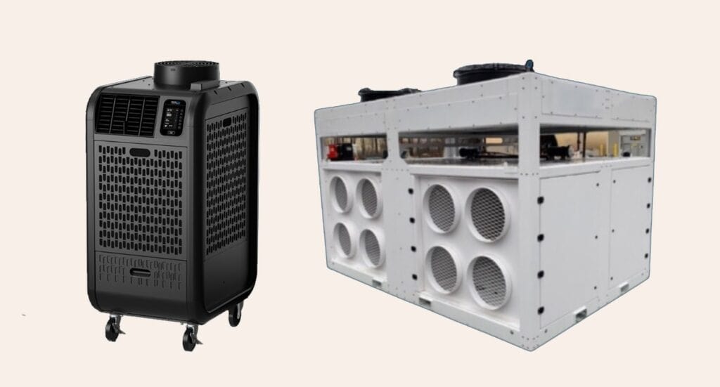 Portable air cooler for rental use, energy-efficient cooling solutions.