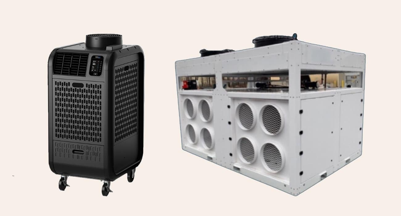 Portable air cooler for rental use, energy-efficient cooling solutions.