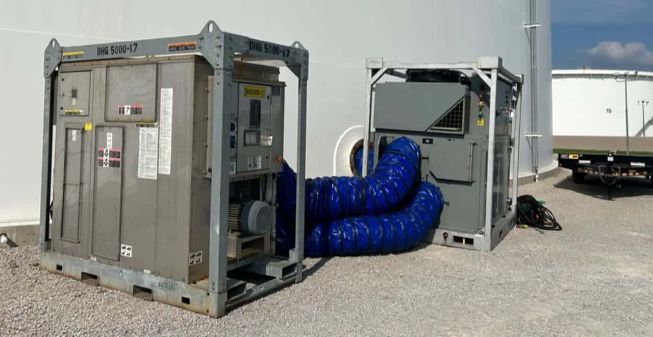 Portable HVAC rental equipment for construction and industrial cooling applications.