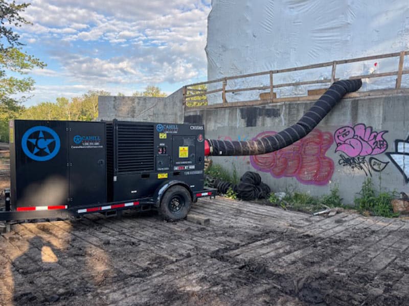 Portable industrial vacuum for construction cleanup.