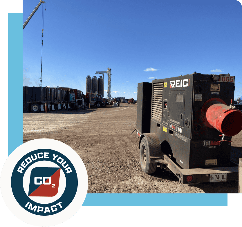 Mobile industrial generator for construction site at REIC Rentals.