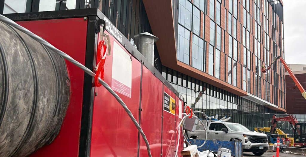 Emergency HVAC system servicing hospitals during winter.