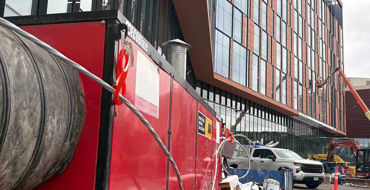 Emergency HVAC system servicing hospitals during winter.