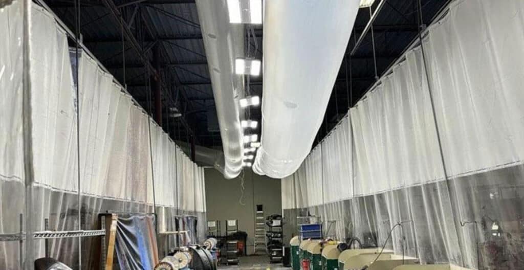 Industrial cooling unit installed in a commercial facility for rental cooling solutions.