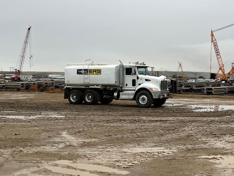 Construction truck at Boise site for REIC Rentals.