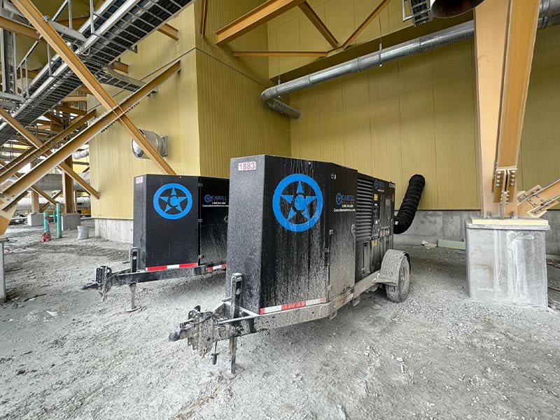 Portable generator units at REIC Rentals in Brantford for construction sites.