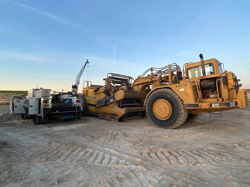 Construction machinery at Camas/Vancouver WA site for REIC Rentals.