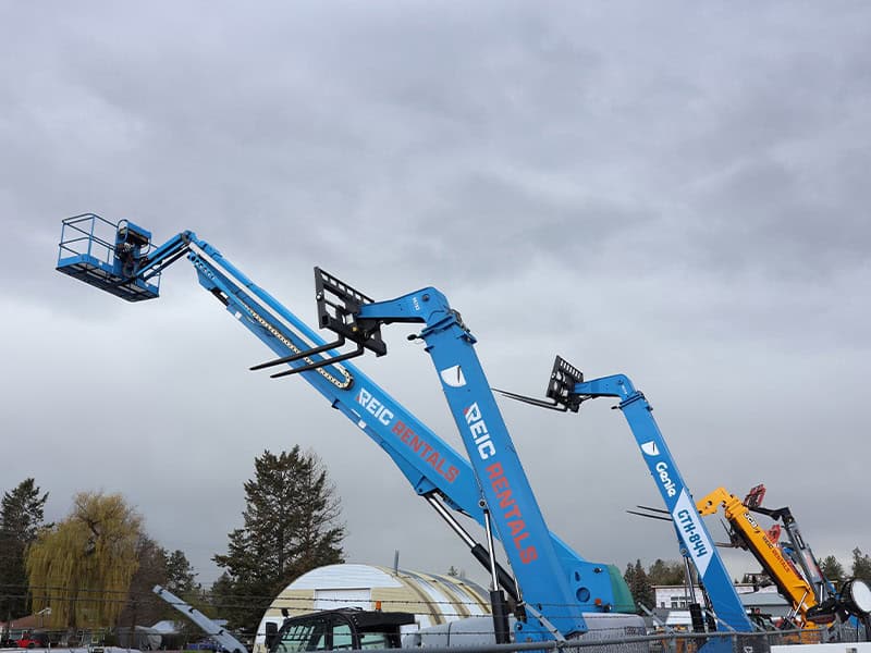 Construction lift equipment at REIC Rentals in Brighton.