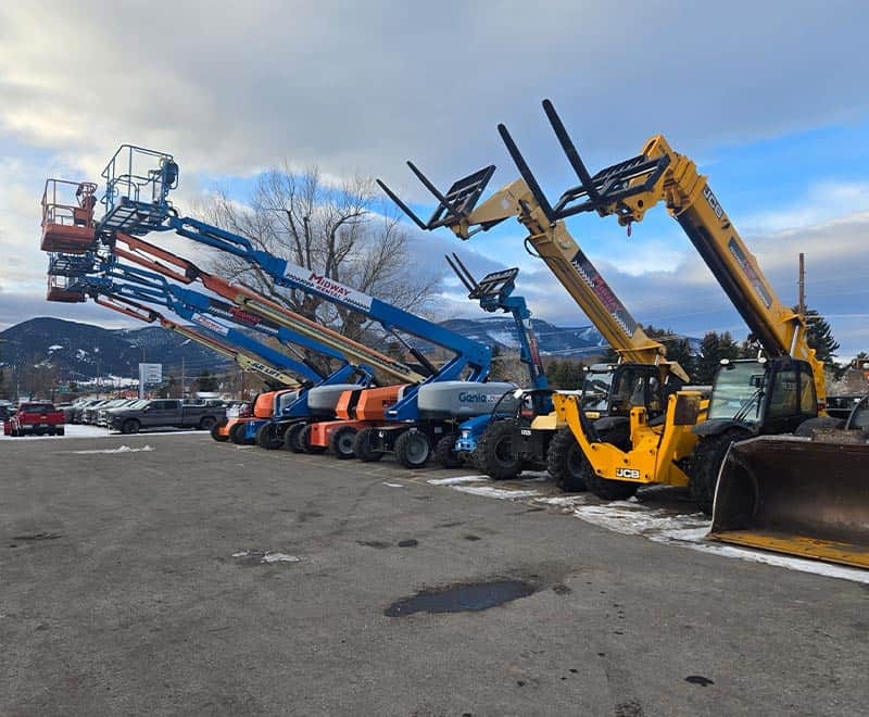 Aerial lifts and forklifts available for rent at REIC Rentals, ideal for construction and industrial.