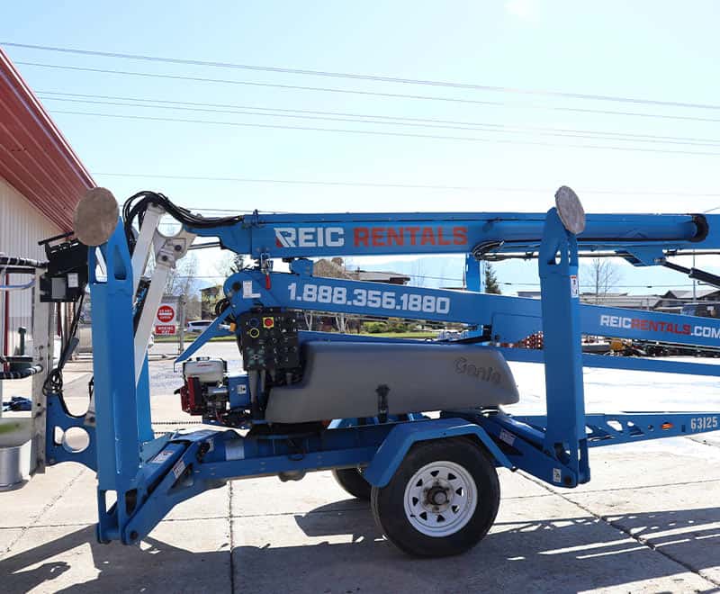 REIC Rentals lift equipment for construction or maintenance work.