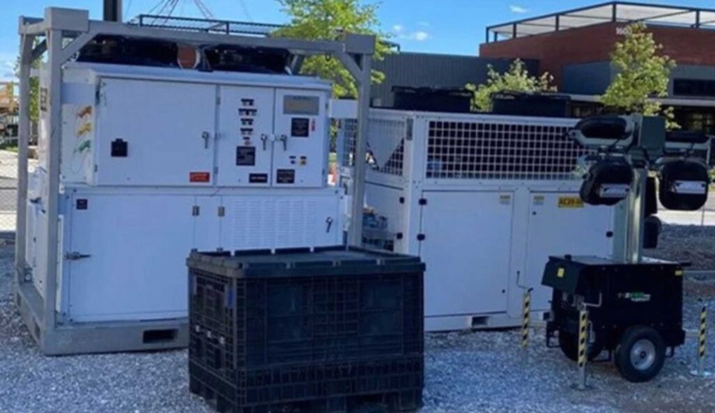 Portable power generator and electrical equipment for construction projects.