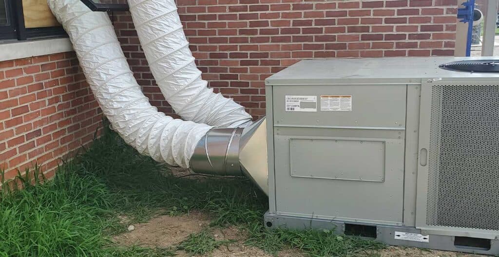HVAC system outside a data center or server room for cooling.