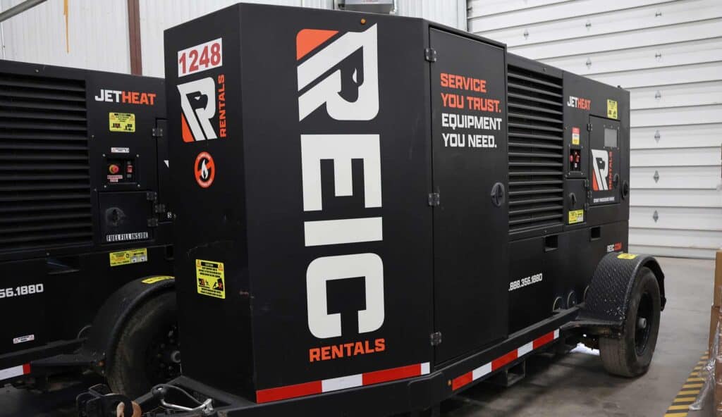 REIC portable industrial heater for manufacturing facilities.